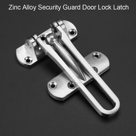 CHICIRIS Heavy Duty Zinc Alloy Security Door Lock Latch with Anti Thief Design, Ideal for Residential, Apartment and Hotel Door (Brushed Steel Large Anti-Theft Buckle)