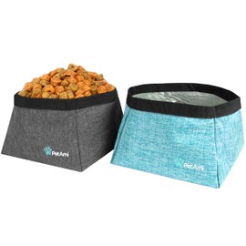 PetAmi Dog Food Travel Bag, Collapsible Dog Travel Bowls, Kibble Carrier for Dogs with Dog Water Bowls Kit, Pet Food Travel Container Storage for Camping, Hiking Gear Accessories