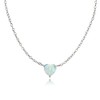 Ice Gems Sterling Silver Small Dainty Simulated White Opal Heart