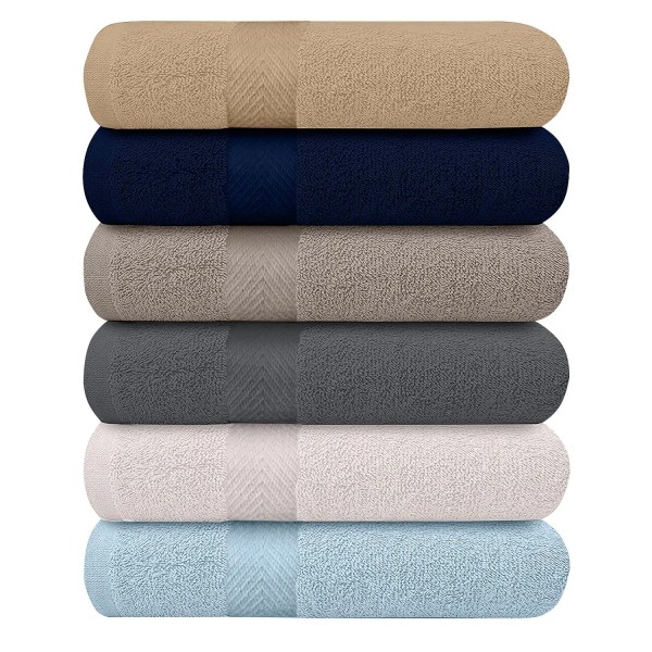 Best Towel KAHAF Collection 6-Pack Bath Towels - Lightweight -