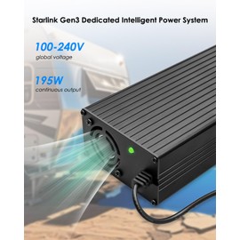 Upgrade Starlink Gen 3 Power Supply, 195W 100V~240V AC to DC Starlink Power Adapter for Starlink Accessories Power Cable, 57V 3.42A Starlink Gen 3 Charger with AC Power Cord, Metal Shell