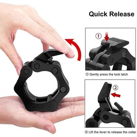 Elegance-go Dumbbell Clasps, Pack of 4 Quick Release for Dumbbells, 25 mm Barbell Clamp, Barbell Clasp, Barbell Collars, Quick Release for All Workouts (Blue & Black)