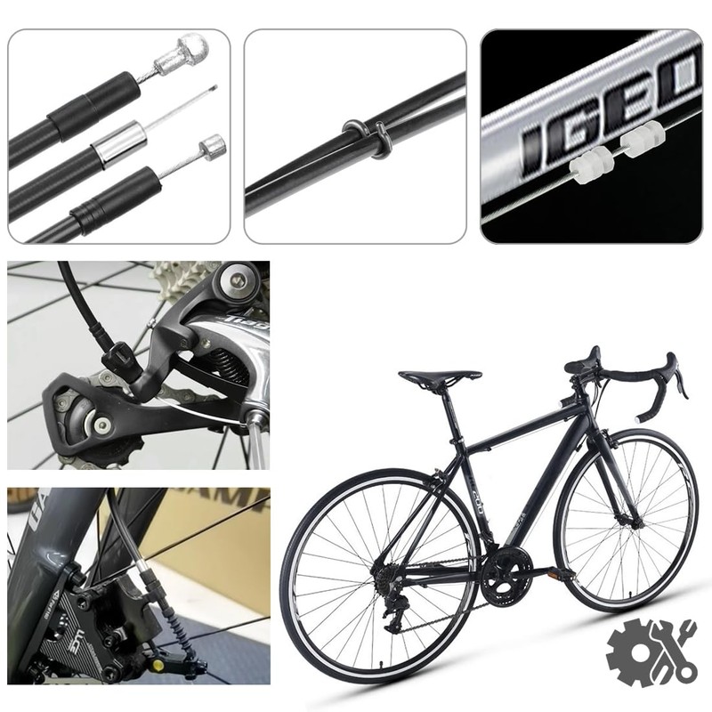 Universal Bowden Cable Set for Bicycle, 4 Bowden Cables (Gear