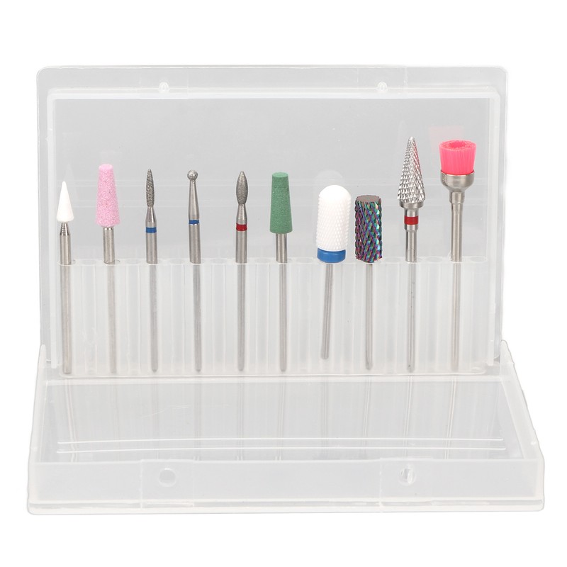 10 Pcs Nails Drill Bit Set Portable Remove Polishing Nail