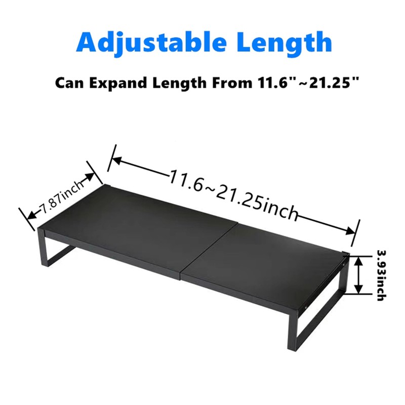 PHAETHORNIS GUY Adjustable Metal Monitor Stand - 11.6"-21.3" Ergonomic Desktop