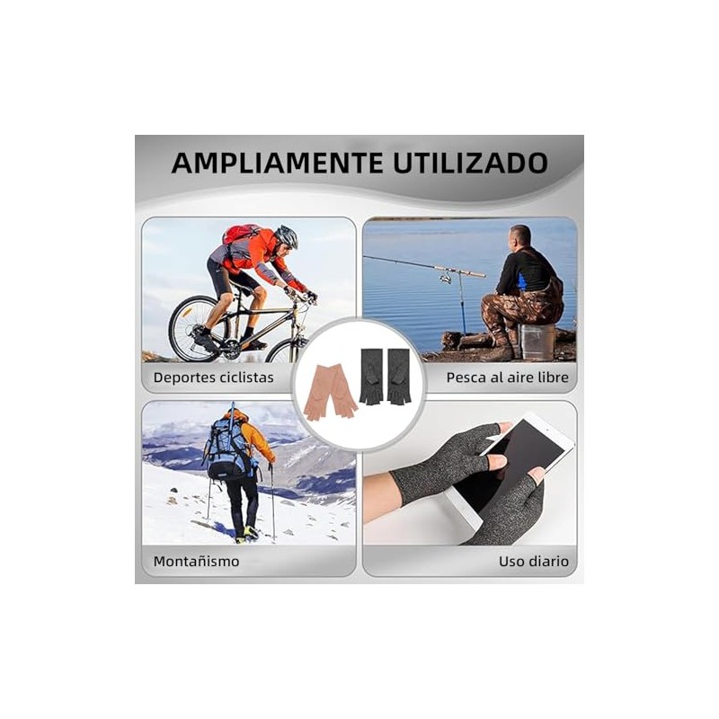 DORGKIRA Guantes de Compresión de Medio Dedo, 2 Pares para