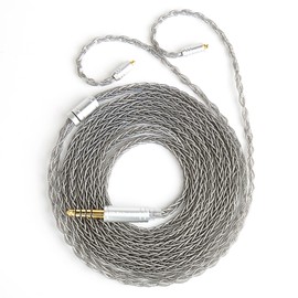 2M Extra Long MMCX IEM Cable, in Ear Monitor Replacement Earbuds Earphone Cable, KBEAR ST12 Plus 8 Core 4N OFC Silver-Plated HiFi Headphone Wire for TIN Audio T2 T3 Shure Earphones (Grey, MMCX 4.4MM)