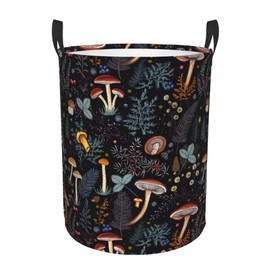 Mushroom Laundry Basket, Mushroom Decor Laundry Bag with Handles-Collapsible Storage Bin Mushroom Decor Bedroom, Nursery Hamper Toy Storage, 13.4X16.5IN