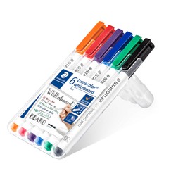 STAEDTLER 301 WP6 - Bolígrafos para pizarra blanca, varios colores, paquete de 6