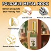 Yuyueda 4 Pcs Foldable Wall Hook,Folding Hooks Heavy Duty,Gold Coat