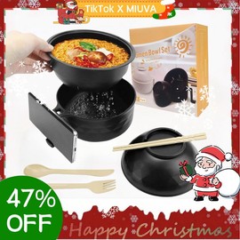 MIUVA Ramen Cooker, Microwave Ramen Bowl with Chopsticks Spoon Ramen Noodle Bowl Instant Cooking for College Dorm Room Essentials, Dishwasher-Safe, BPA-Free - Color: Purple