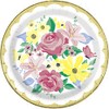 Unique 78245 Paper Plates-23 cm-Pastel Floral Spring Party-Pack of 8