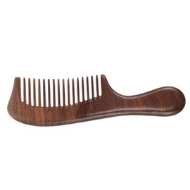 SAFIGLE Black Sandalwood Hair Comb for Women Wide Tooth Styling Tool with Long Handle Natural Aroma Wooden Massage Comb for Scalp Stimulation and Smooth Hair Care