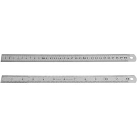 30 cm de acero inoxidable con bolsillo de 30 cm, regla métrica de metal de doble cara