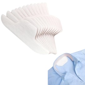 AKOAK 10 Pcs Shirt Neck Pad, Disposable Absorbent Perspiration Collar Stickers, Invisible Collar Protector, Absorbent and Antiperspirant Stickers Keep Collars Dry, Suitable for Men and Women