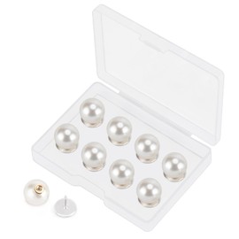 8 Sets 12mm No-sew Pearl Buttons, Detachable Reusable Pins, Fixed Brooches, DIY Sweater Buttons, Woolen Sweaterspearl Button Set, for Women, Girls (Pearl, 12mm)