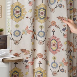 NDDYCU Boho Vintage Shower Curtain, Aesthetic Bohemian Patterned Shower Curtains for Bathroom, 72Wx72H