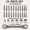 23-Piece Flexible Head Ratchet Wrench Socket & Screwdriver Bit Set