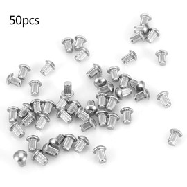 Solid Rivets, 50pcs M5 Stainless Steel Round Head Knurled Shank Solid Rivets Nut Assortment Set for Fastening and Riveting Hardware Tools(M5*12)