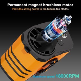 WAFTING Portable Waist Fan - High-Speed Belt Fan, 10-Speed Adjustable, 10000mAh Rechargeable, LED Display Shirt Air Conditioner for Camping, Hiking, and Outdoor Work