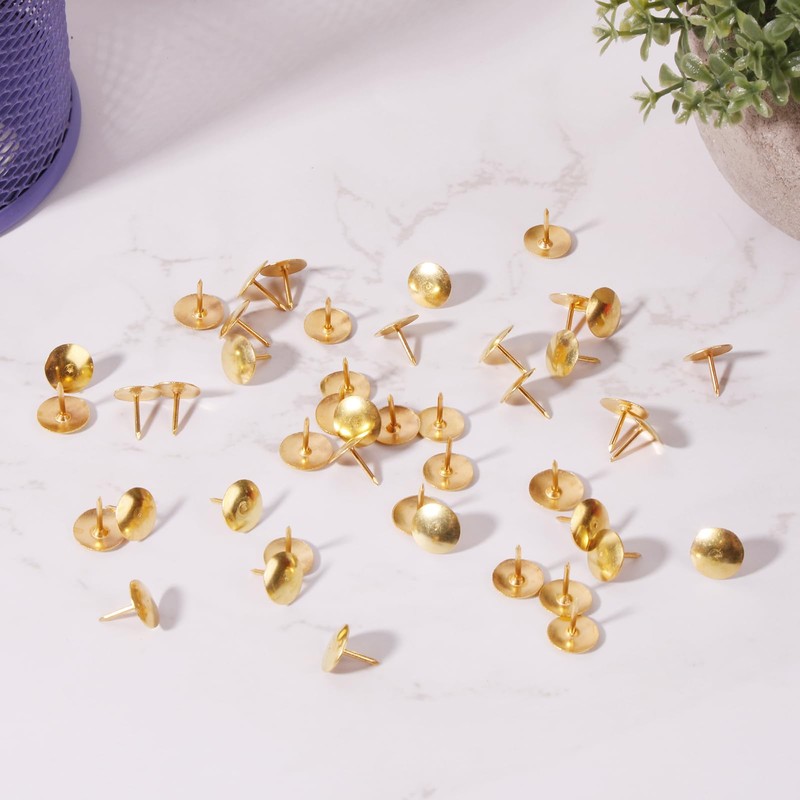 VAPKER 600 Count Thumb tacks Gold Push Pins 10mm/0.39inch Flat