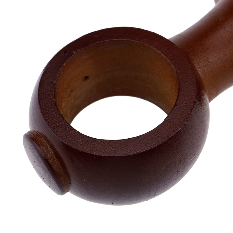 HEVSTIL 木製カーテンロッドホルダー カーテンロッドブラケット 木製カーテンロッドブラケット 1-2/5インチのポール用 2個パック ブラウン