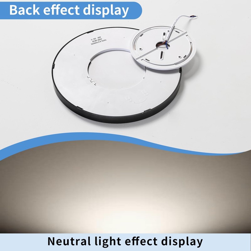 Mikeru 30cm Black Ceiling Light, 2pack Round Hallway Ceiling Lights