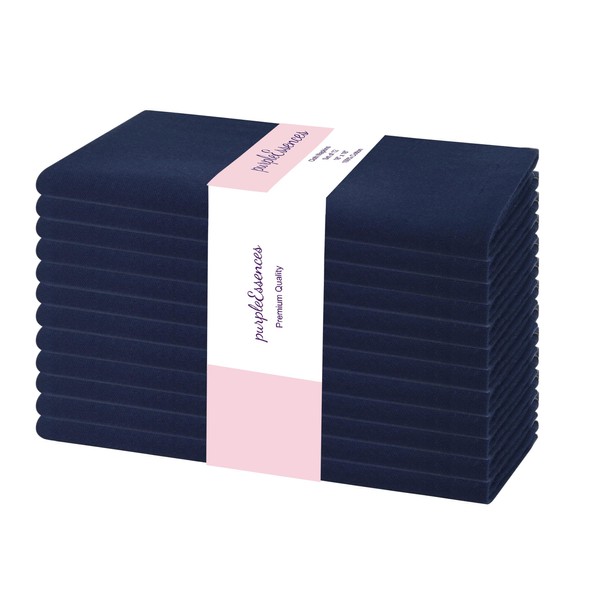 PurpleEssences Set of 12 Cloth Dinner Napkins 100% Cotton 18x18