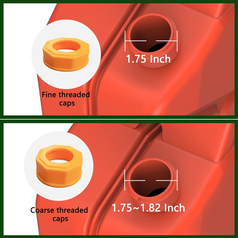 Yellow Gas Can Nozzle - 6-Pack Replacement Spouts for 1/2/5/10