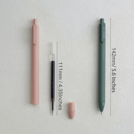 Idcrea Gel Ink Retractable Pens, 0.5mm Fine Point, Black Ink, Molandi Soft Touch, 6 Pack…