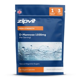 Zipvit D-Mannose Capsules, 1500mg High Strength Supplement for Men and Women, 90 Vegan Capsules for Daily Wellness, Eco-Friendly Pouch