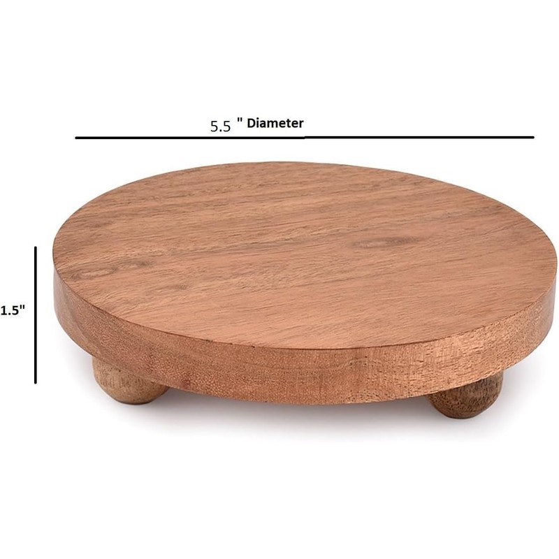 NIRMAN Display Stand Round Acacia Wood Stand for Display Wooden