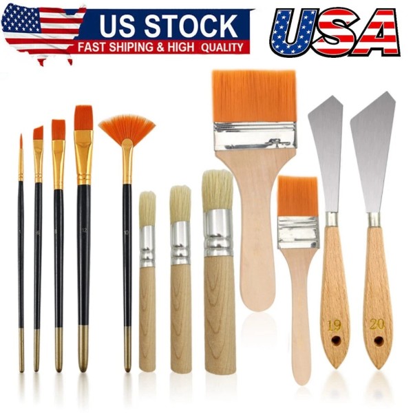12PCS Paint Brushes Sets,Backgroun