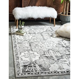 Unique Loom La Jolla Collection Tone-on-Tone Traditional Gray Area Rug (8' 0 x 10' 0)