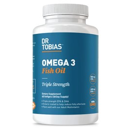 Dr. Tobias Aceite De Pescado Omega 3, 2000 Mg De Triple Potencia Con 800 Mg De Epa Y 600 Mg De Dha Por Ración, Suplementos De Aceite De Pescado Omega 3 Para Reforzar El Corazón, El Cerebro Y El Sistem