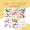 Papierdrachen 100+ Metallic Tattoos for Sticking, Skin-Friendly Children's Tattoos, Summerjam,