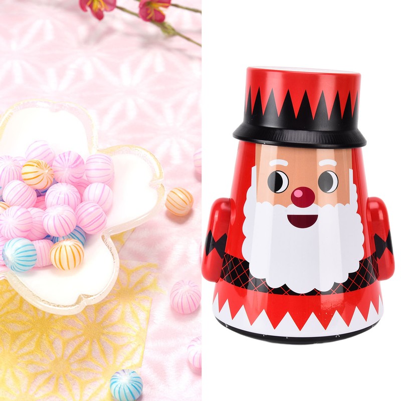 Christmas Candy Iron Box Roly Poly Design Santa Claus Snowman