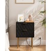 AEPOALUA Nightstand,Small Bedside Table with Gold Frame,Morden Night Stand,End Table,Bedside