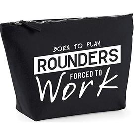 Hippowarehouse Born to Play Rounders Forced to Work printed make up cosmetic wash bag 18x19x9cm