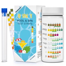 SaySummer Salt-Water Pool Test Strips Kit: 125 Counts 8-in-1 Salt Water Pool Testing Kit, Salt Pool Test Strips for Hot Tub Spa Testing Salt Chlorine pH and More