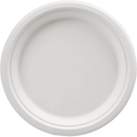 Ask Packaging 100% Compostable (10 Inch / 50-Pack) Heavy-Duty Eco-Friendly Disposable Bagasse Plates, Made of Natural Sugarcane Fibers – 10" Biodegradable Paper Plates