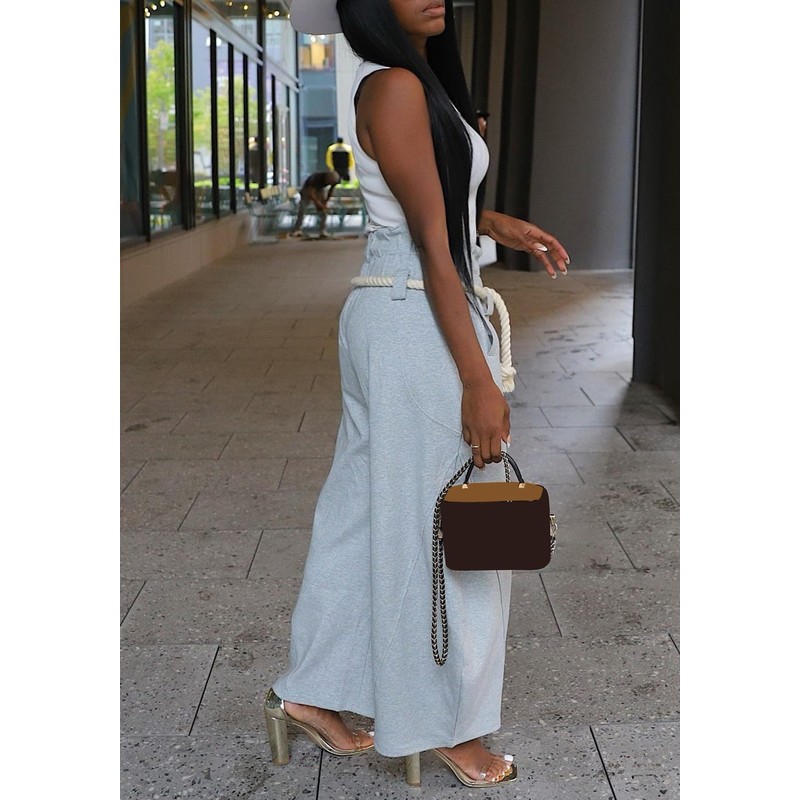 LAJIOJIO Baggy Wide Leg Sweatpants for Women Casual High Waisted