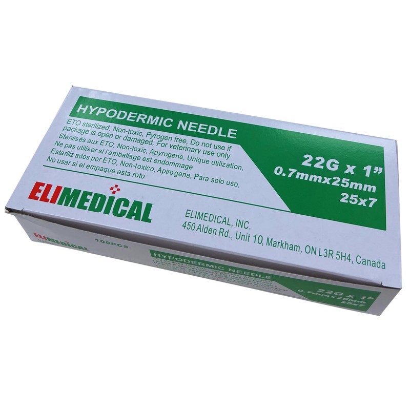 Elimedical Disposable Needle for Animal, Pet and Industrial Dispensing, 22G