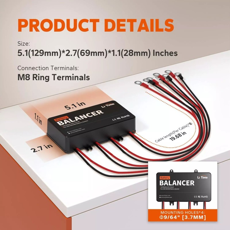 Litime 48V Battery Balancer Equalizer for AGM Gel Lithium LiFePO4
