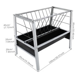 Livestock Feed Trough, 2-in-1 Grain and Hay Feeder, for Cattle, Horses, Sheep