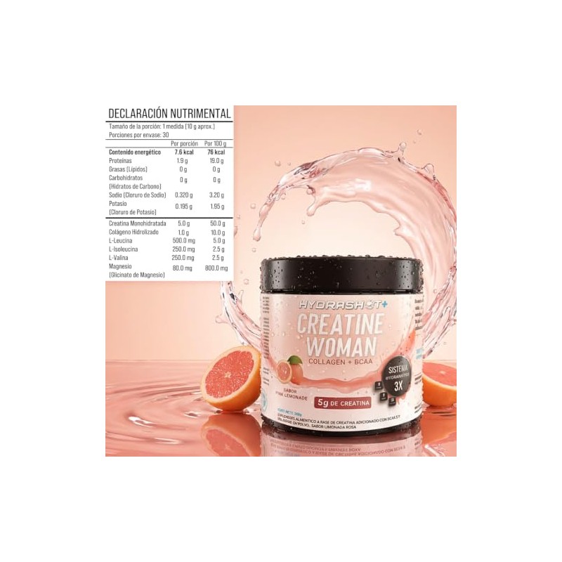 Creatina 5g + BCAA + Colágeno en Polvo 300g