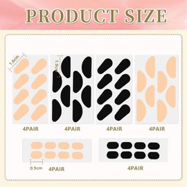 Kotkiddy 24 Paare Nasenkissen für Brillen, Nicht Rutschen, Elastische weiche Aufklebbare Nasenpolster für Brillen (Hautfarbe, Schwarz)