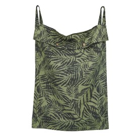 HSOFTIFY Linen Hanging Laundry Bag, 100% Linen Leaf Print Over The Door Laundry Hamper with Buttons and Zipper, Space Saving Door Hampers for Laundry Dirty Clothes Home Travel, Green, 19.7x27.5inches