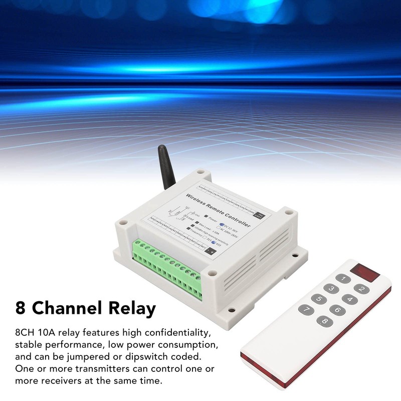 Zunate Relay Remote Switch DC12V 36V 8 Channel Radio Remote