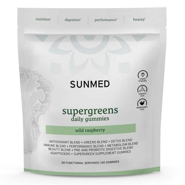 SUNMED SUNMED Supergreens Daily Gummies - Wellness Blend with Ashwagandha,